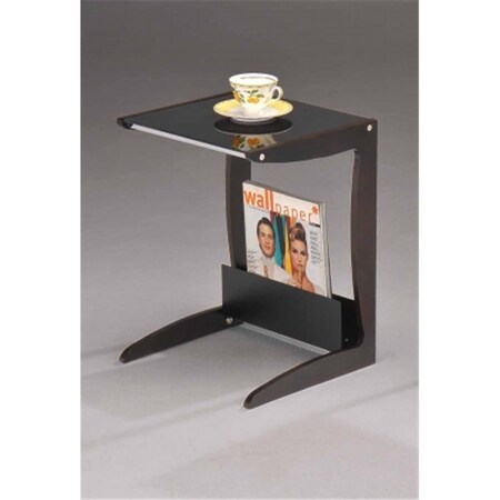 Deluxdesigns End Table Walnut - Black Finish DE3538070